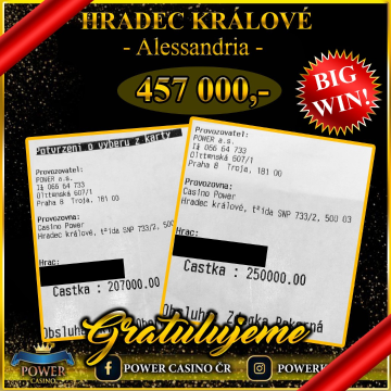 POWER Casino Hradec Králové - Big Výhra 3 457 000 Kč